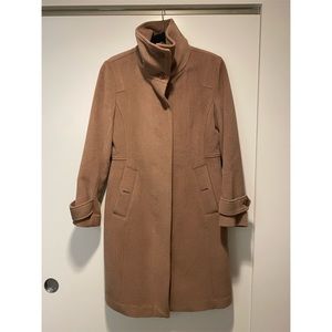 NWOT Cole Haan Wool Funnel Collar Overcoat